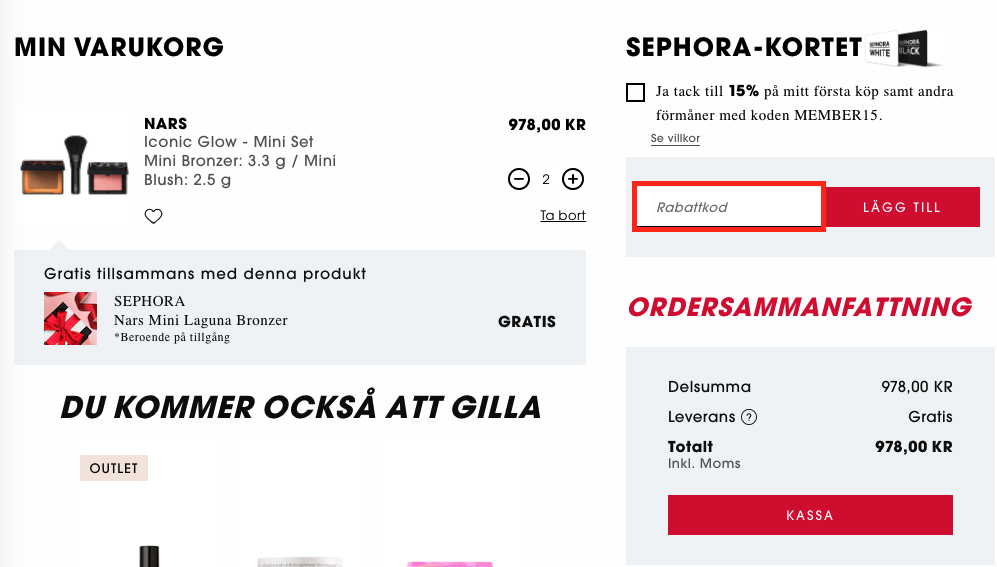 Sephora rabattkod