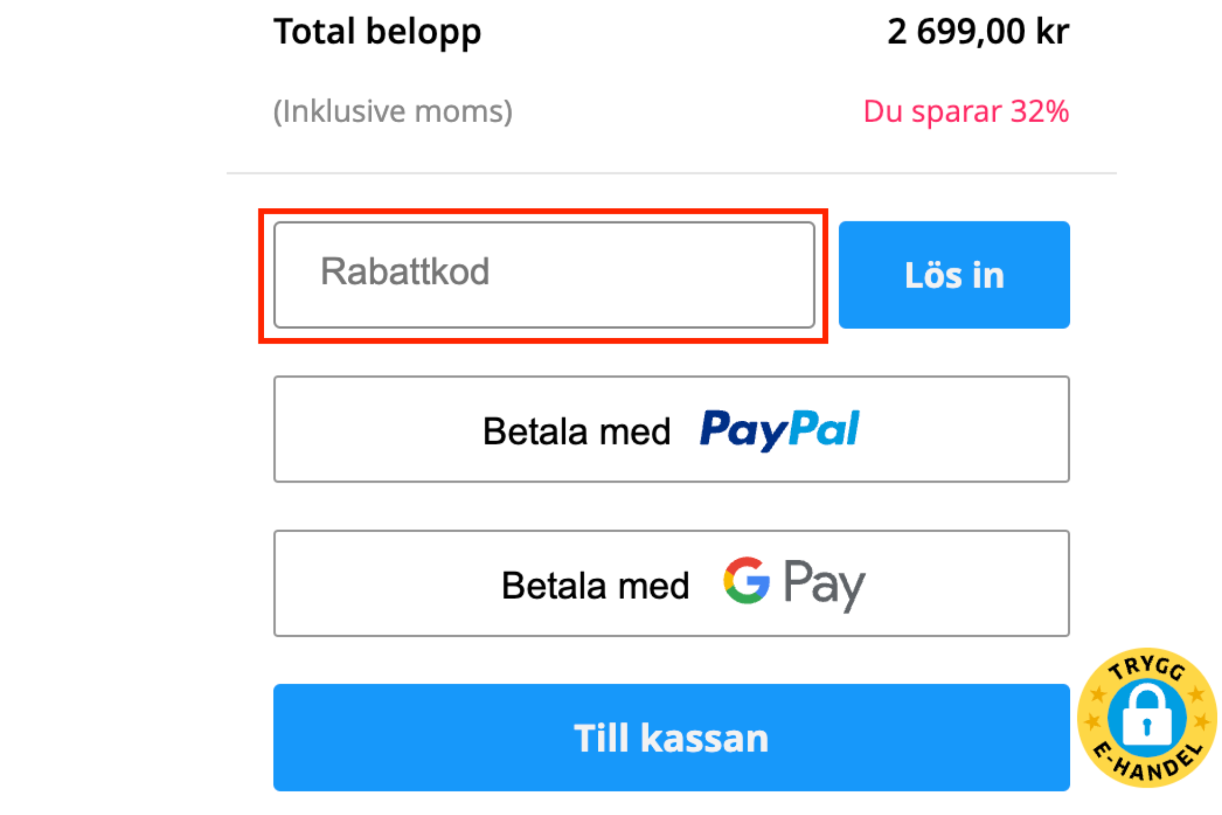 Tink rabattkod